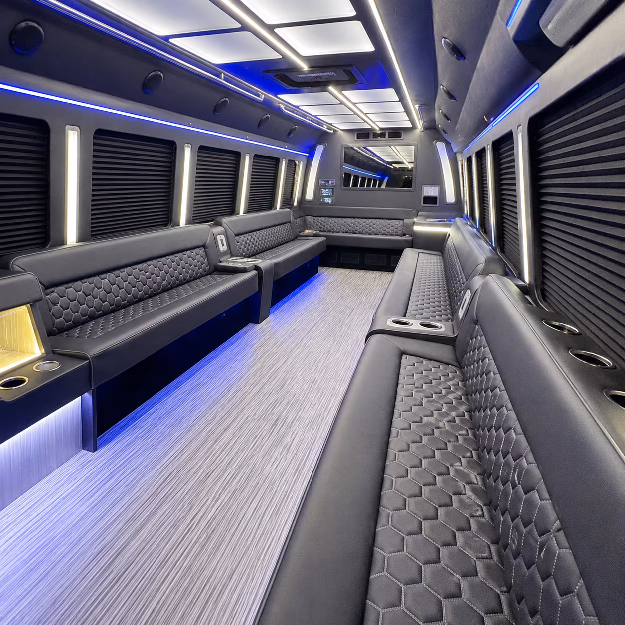 corona party bus rental interior