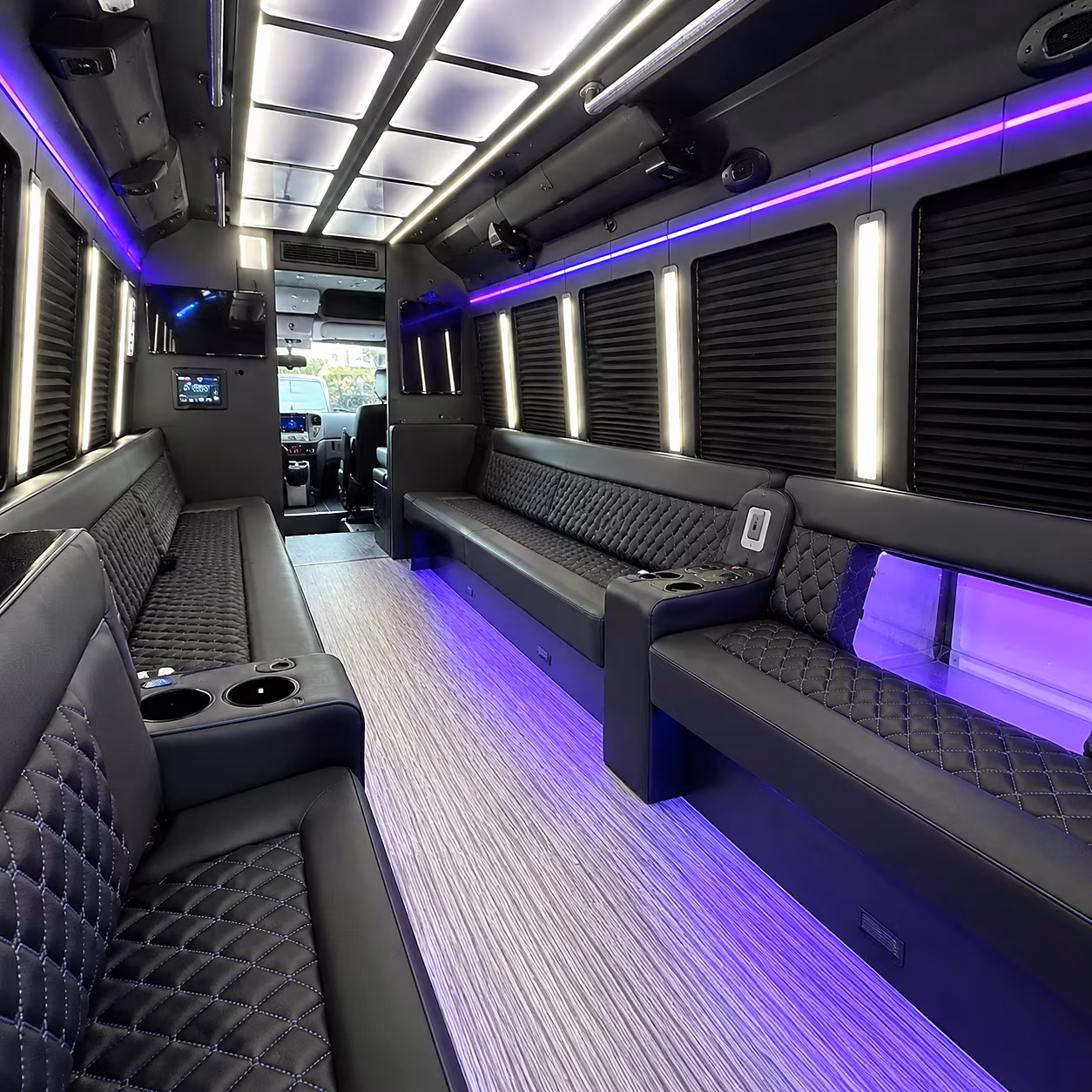 corona party bus rentals inside